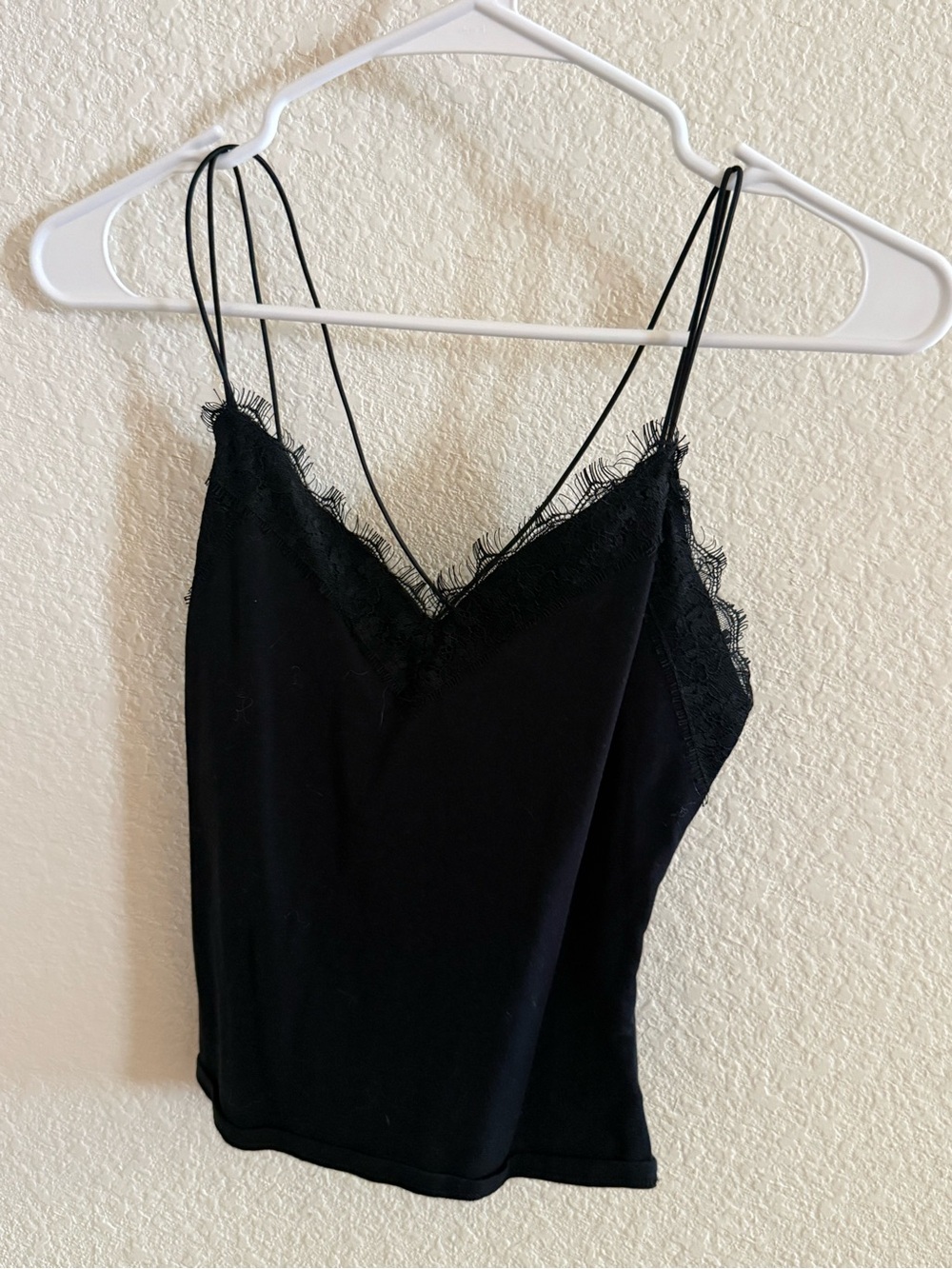 Express Black Lace-Trim Spaghetti Strap Camisole